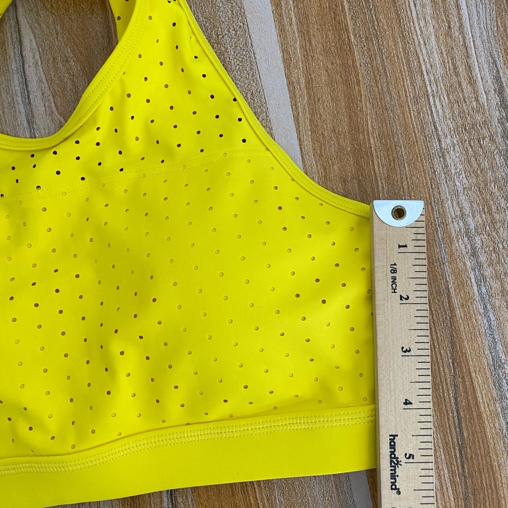 BuffBunny Allure Laser Cut Sports Bra High Impact Size M Removible Padded Yellow - Picture 9 of 9
